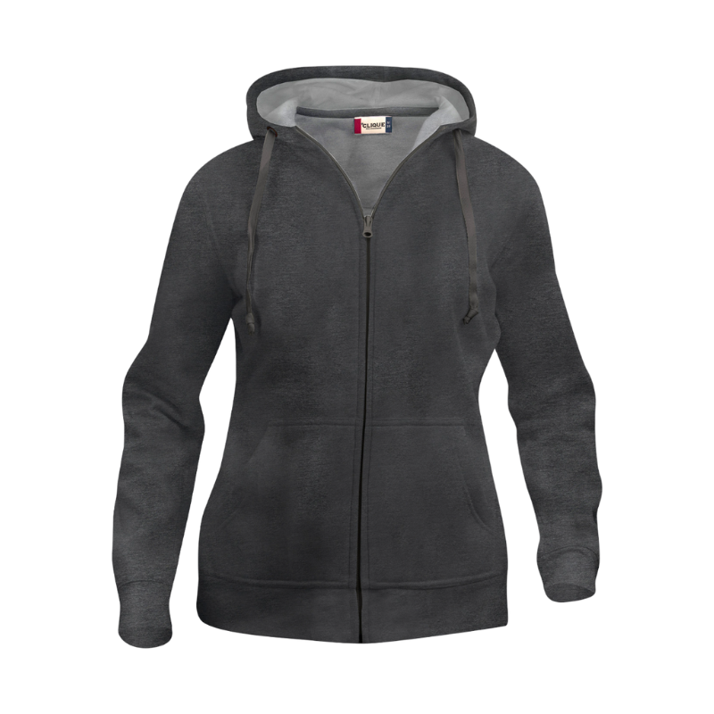 Felpa Basic Hoody, Full Zip, Donna